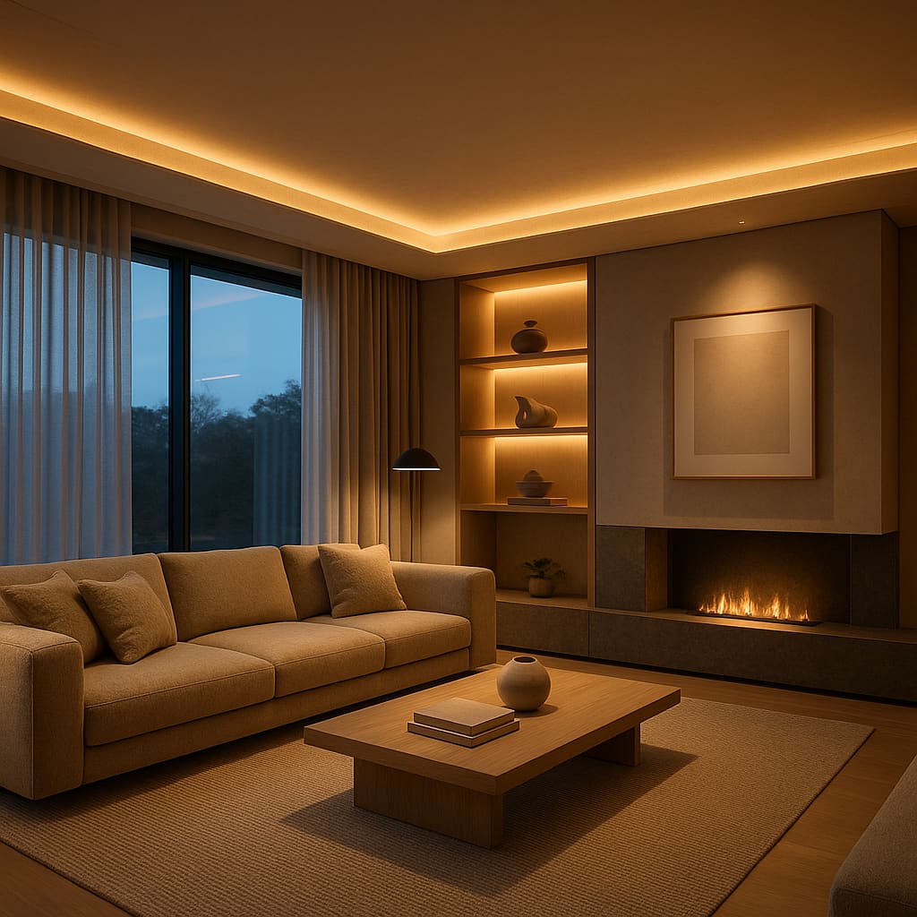 Modernes Interior mit Lichtplanung